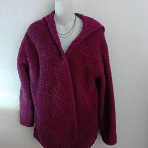 Plush Burgundy Teddy Jacket